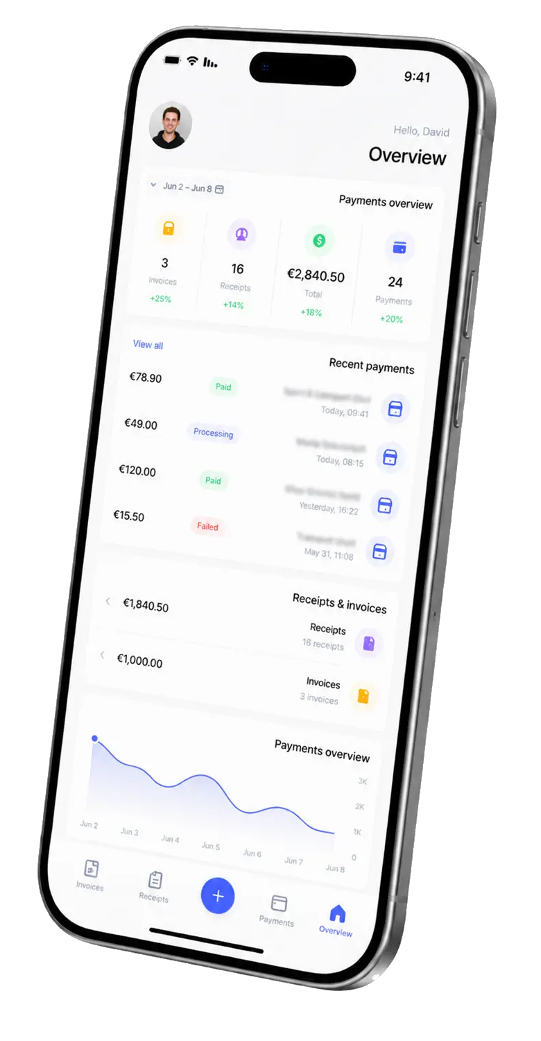 Illustration of Fizgo SoftPOS mobile payment on a smartphone